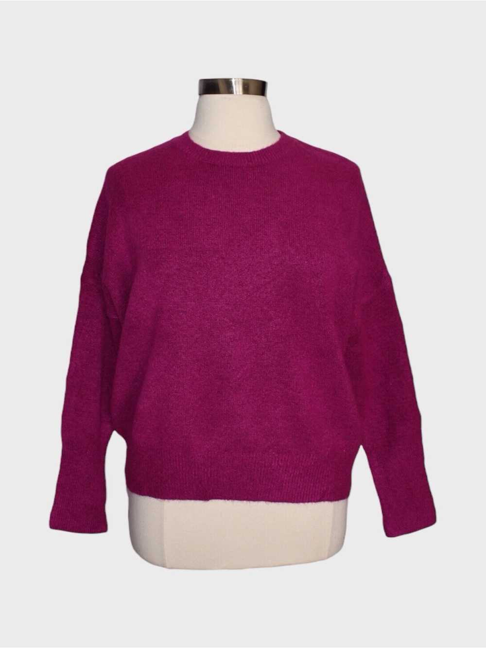 NWT Knit Mix Fuchsia Crew Neck Sweater